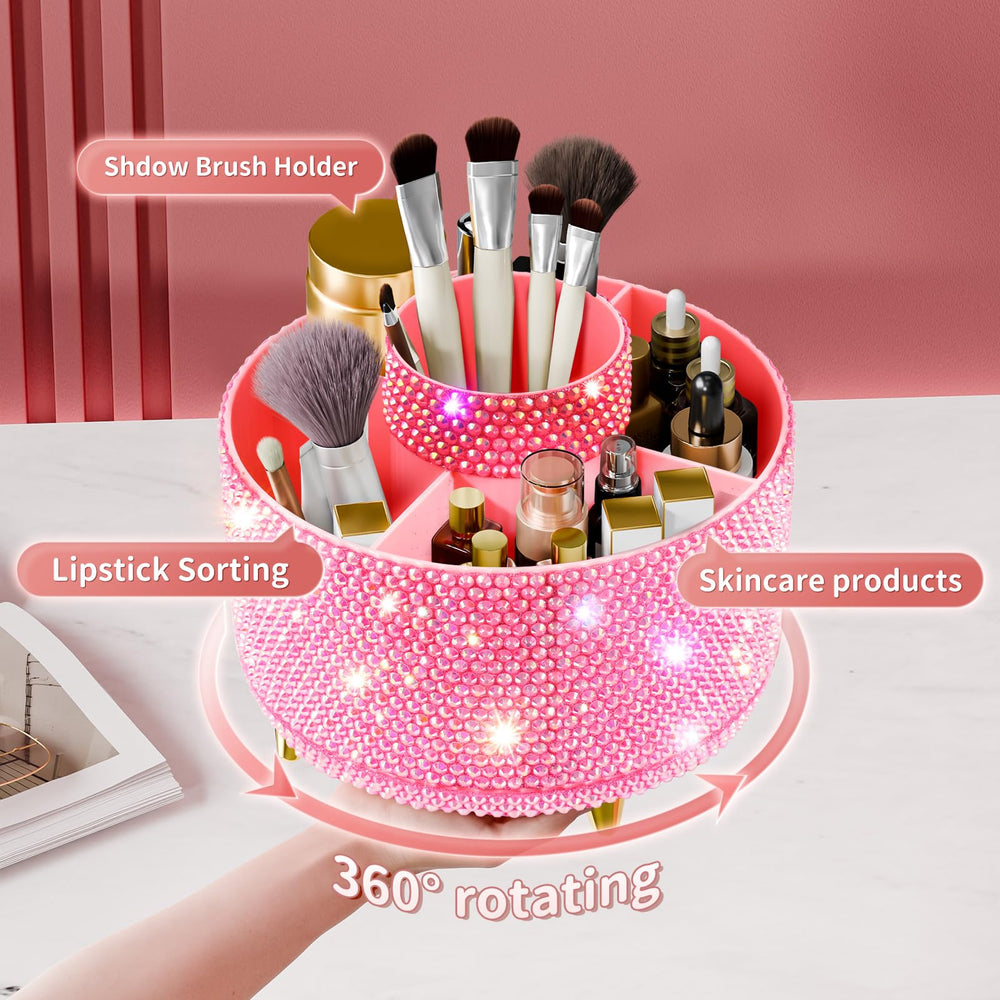 fanado Bling 360-degree rotation enables easy access to makeup and tools