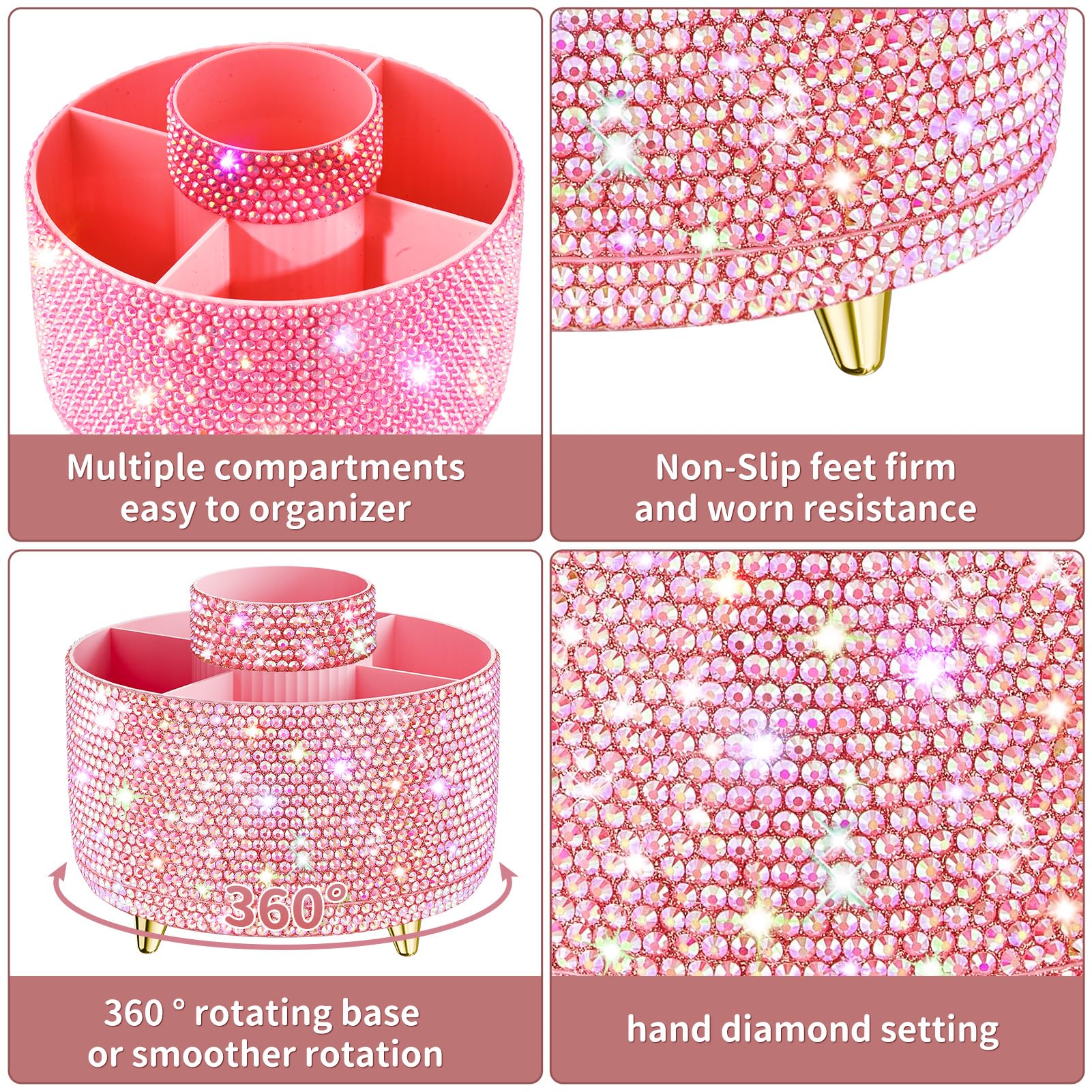 fanado Bling stripe design with gold feet protects surfaces and adds style