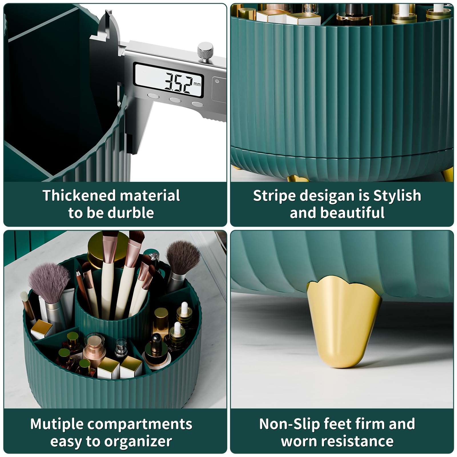 Fanado compact 5.9x4.7x5.9-inch design fits small vanity spaces.