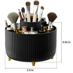 Fanado multifunction storage with five compartments for brushes, lipstick, eyeshadow, and skincare.