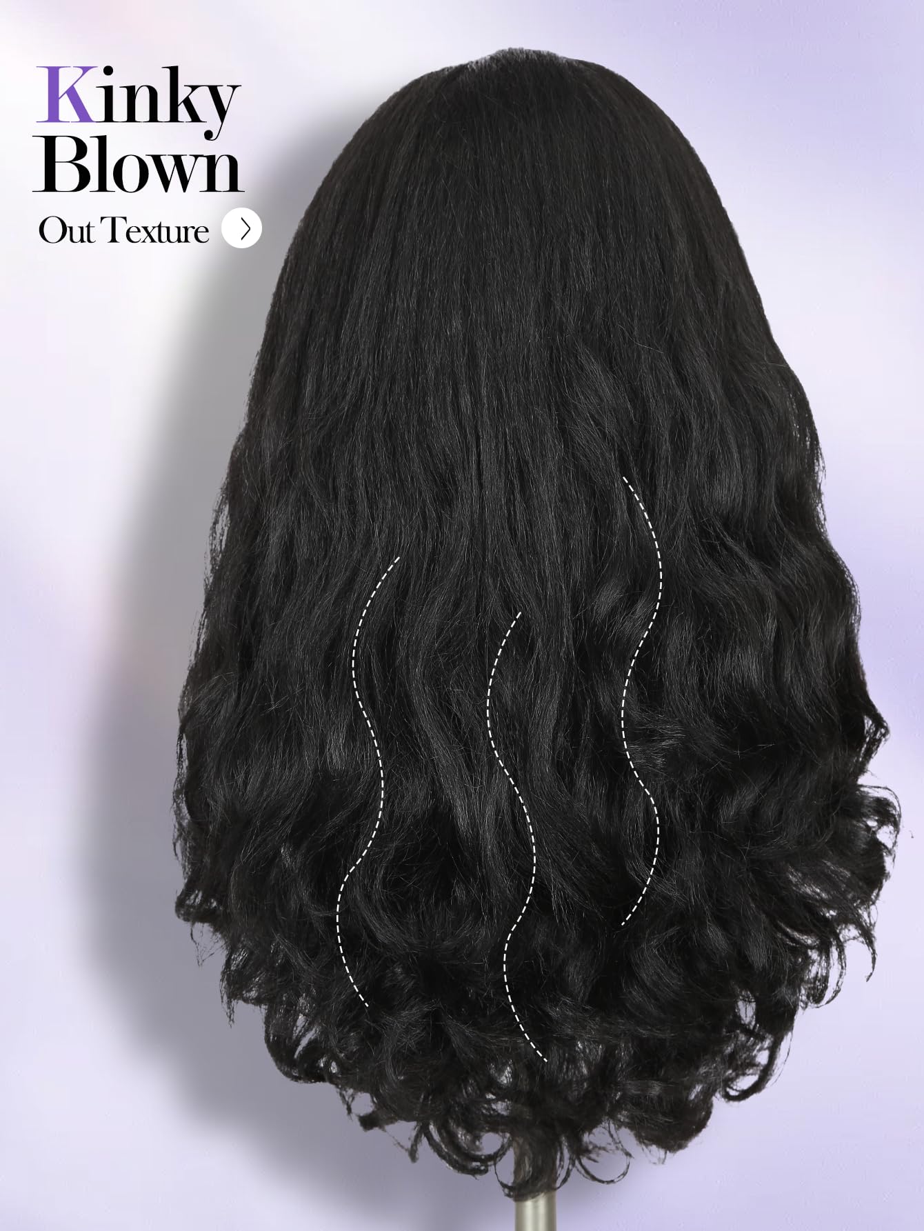 FANCEE Yaki Wavy Headband Wig close-up texture emphasizes soft fibers.