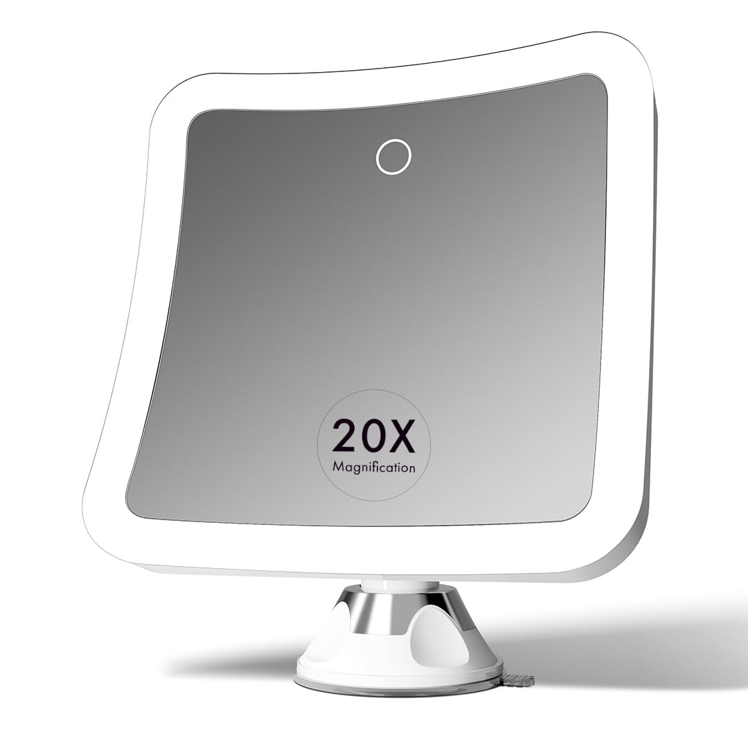 Fancii 20x magnifying makeup mirror LED with sharp detail for precise makeup application