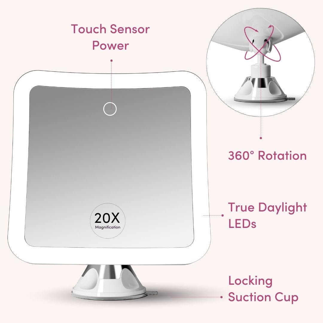 Fancii cordless rechargeable mirror with long-lasting light for travel