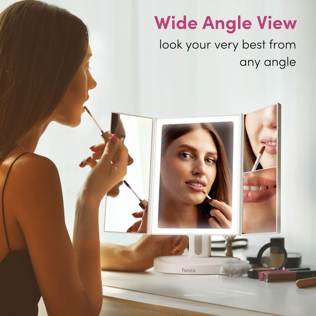 Fancii LED lighted makeup mirror dimmable lighting for color accuracy in any room