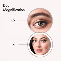Fancii Mini Taylor 10x magnification helps precise eyeliner and tweezing.