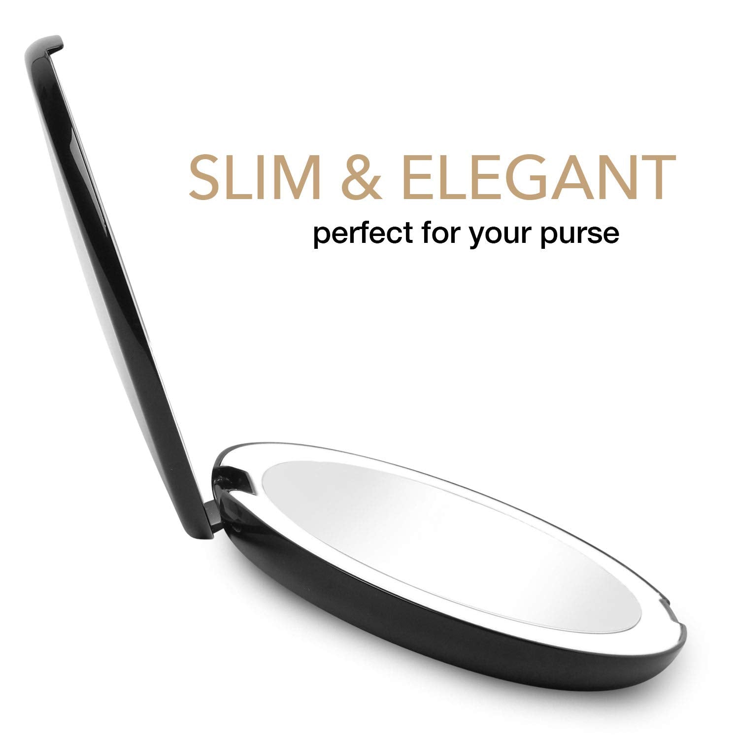 Fancii purse-size portable mirror fits in bags for on-the-go touch-ups