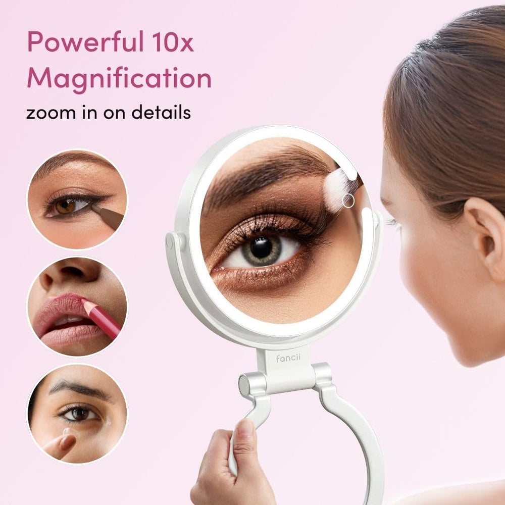 Fancii Sadie USB-C rechargeable mirror with long battery life during trips.
