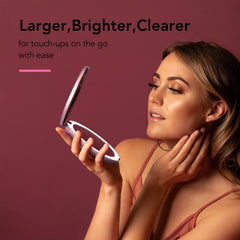 Fancii Taylor mirror showing three lighting settings for color-accurate makeup anywhere