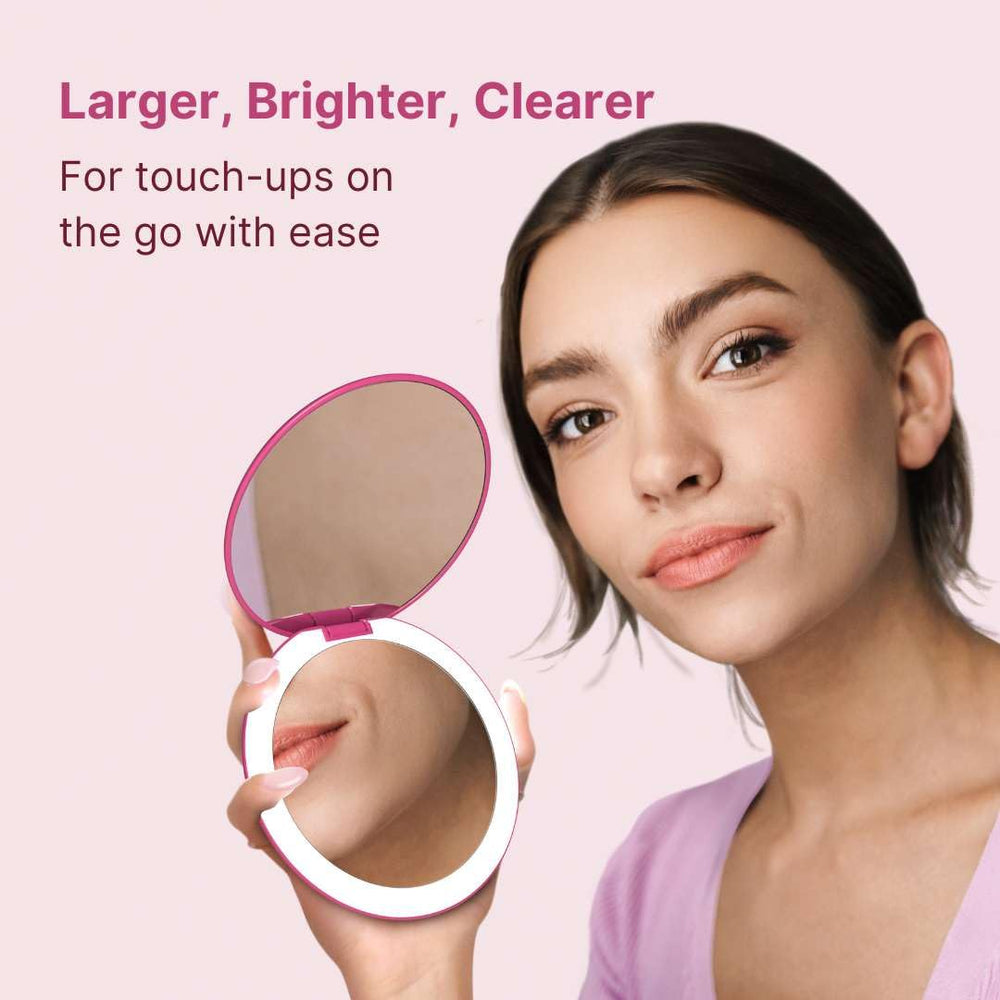 Fancii Taylor compact travel mirror 10x detail for precise tweezing.