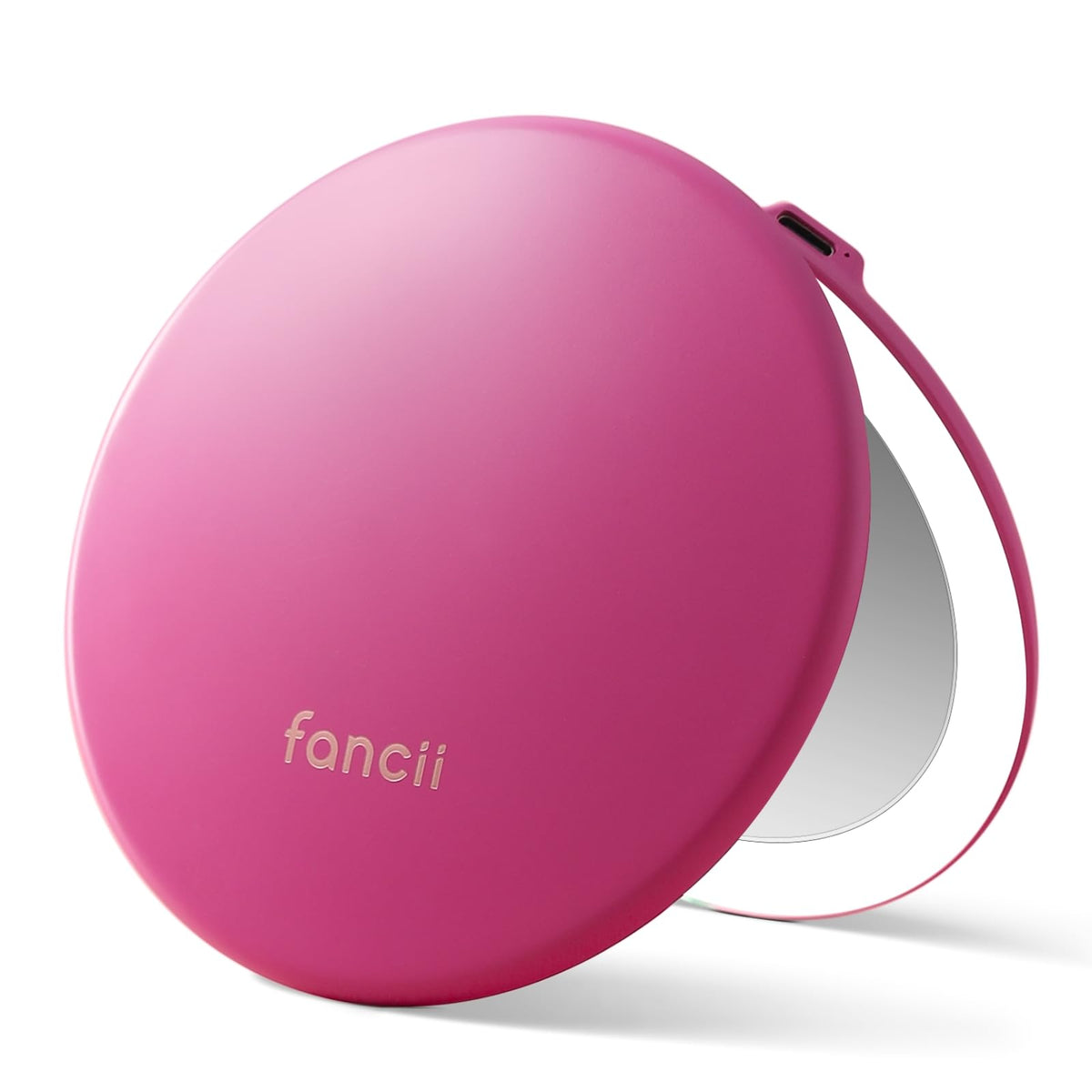 Fancii Taylor compact travel mirror 1x view for full-face makeup application.