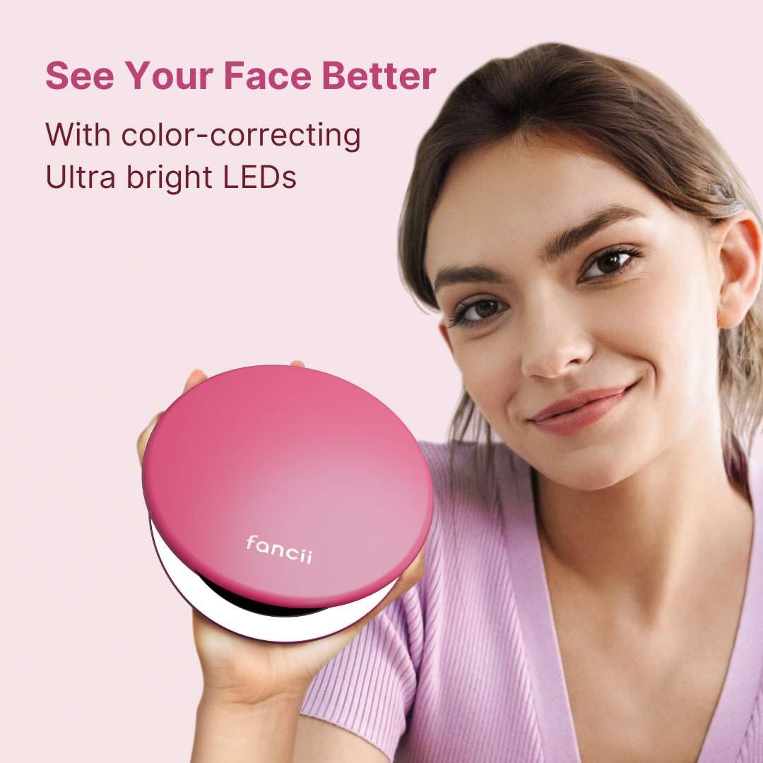 Fancii Taylor compact travel mirror 5-inch distortion-free glass for clear reflections.