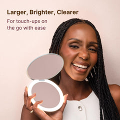 Fancii Taylor mirror open showing 1x magnification for full-face view