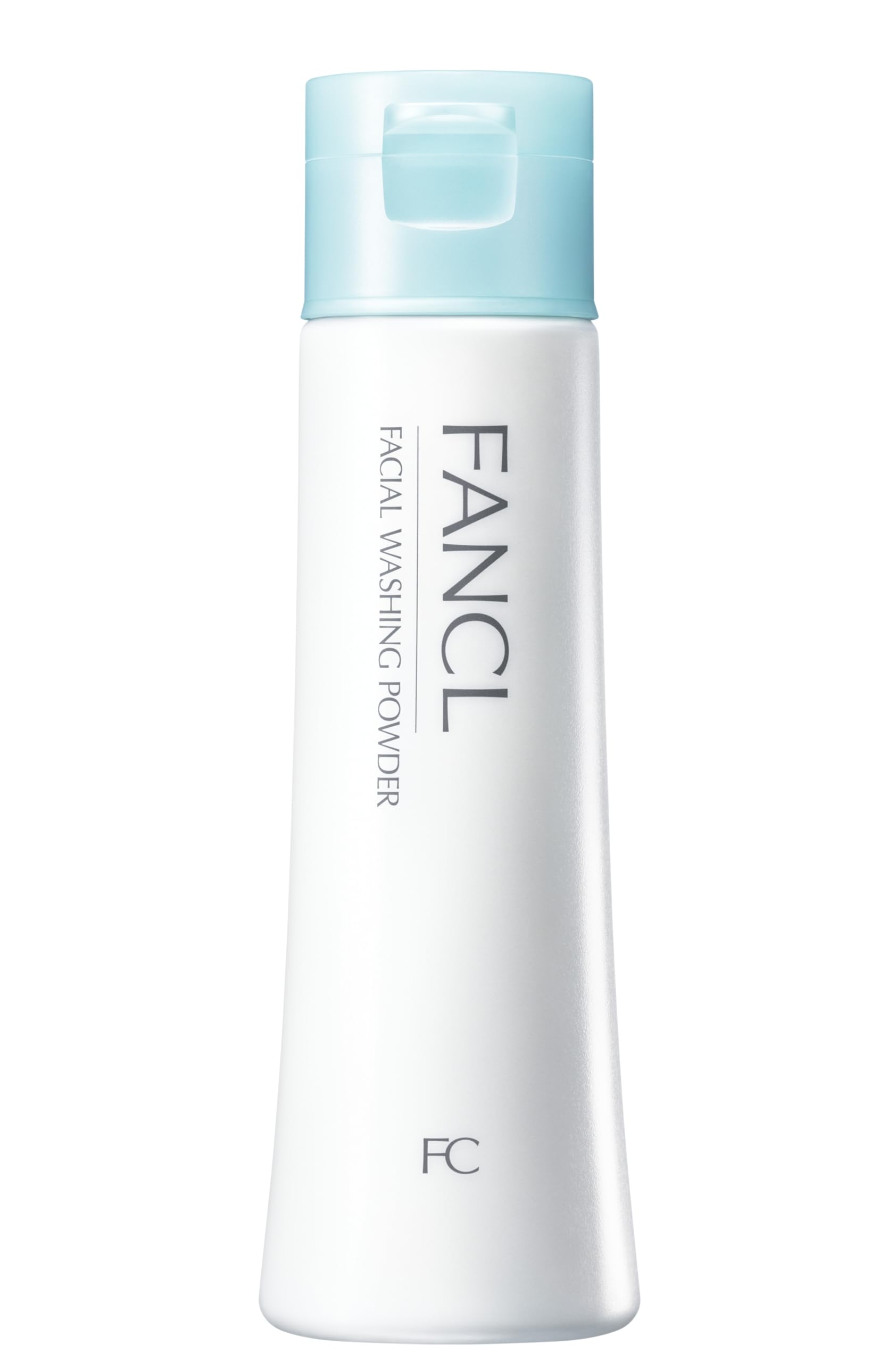 FANCL Facial Cleansing Powder bottle pour demonstrates powder-to-foam cleansing.
