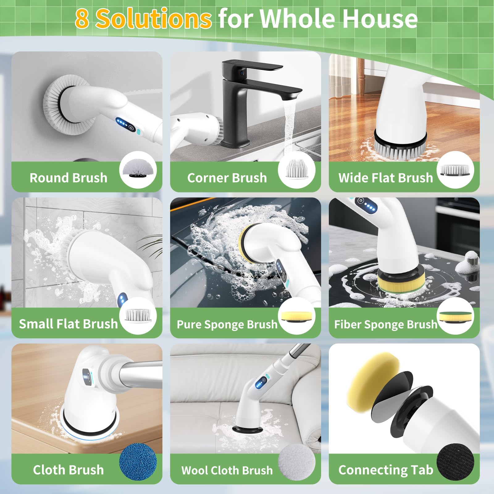 Fancy Home scrubber tackles grill, stovetop, tub grime with versatile attachments