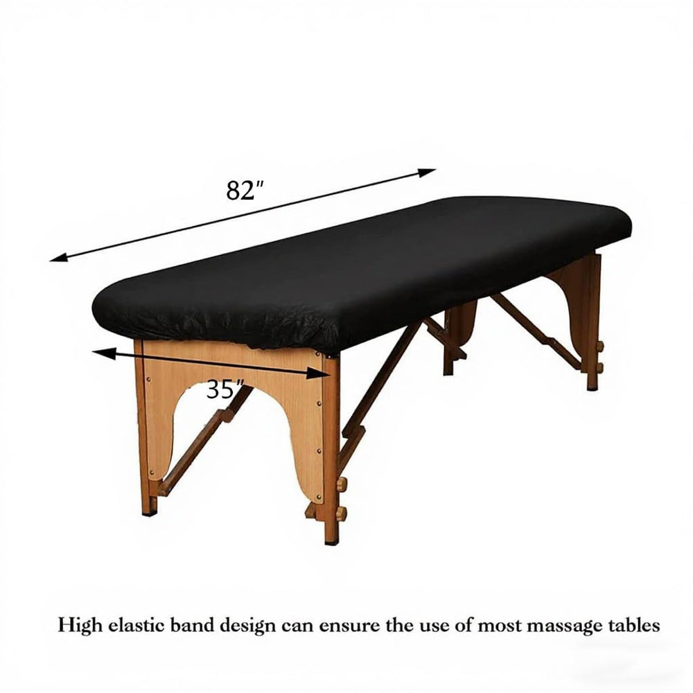 Fancystyle spa-use setup with black sheets for professional massages.