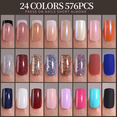 Fandamei medium square nail collection closeup showing natural fit and durable ABS nails