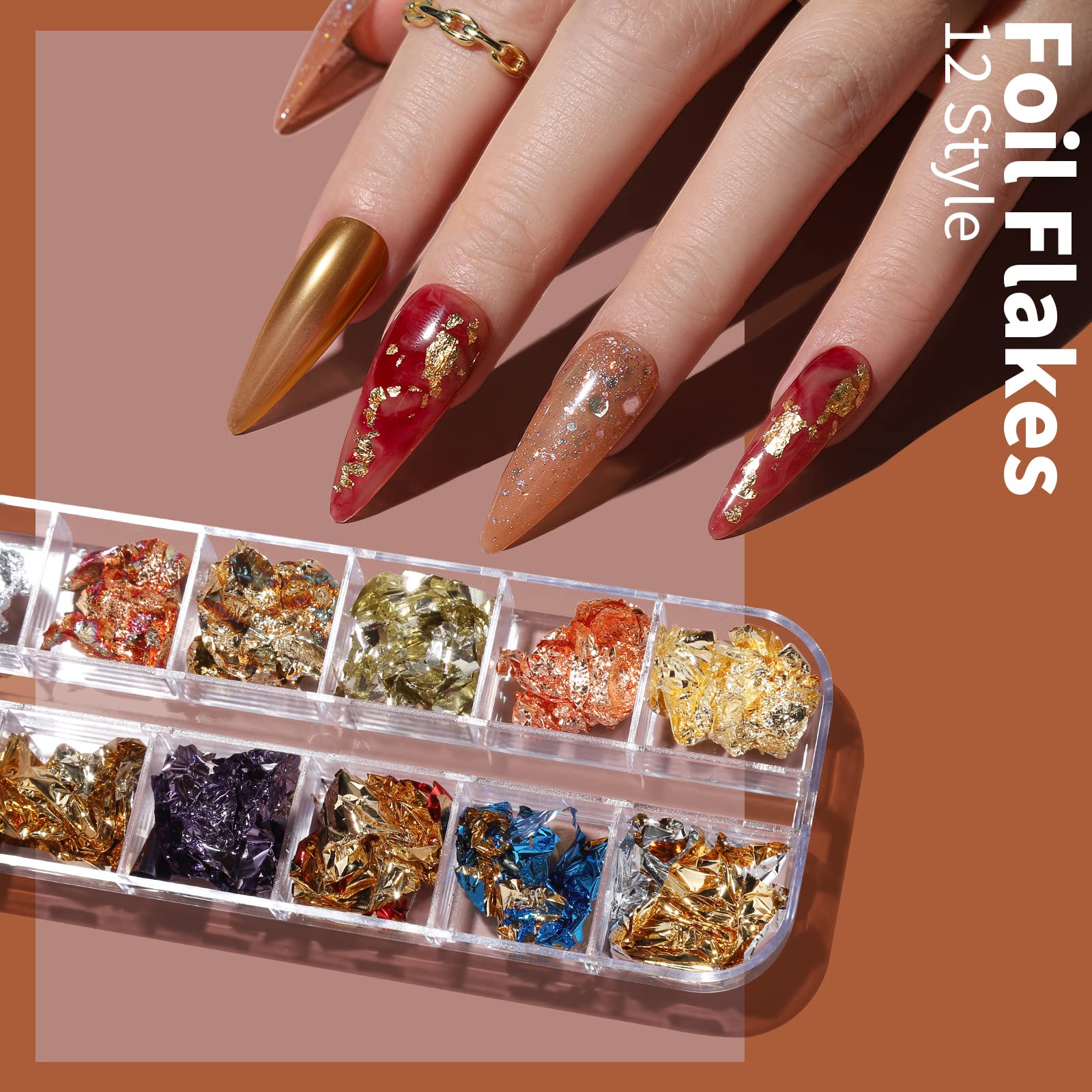 Fandamei nail foils for metallic highlights on nails