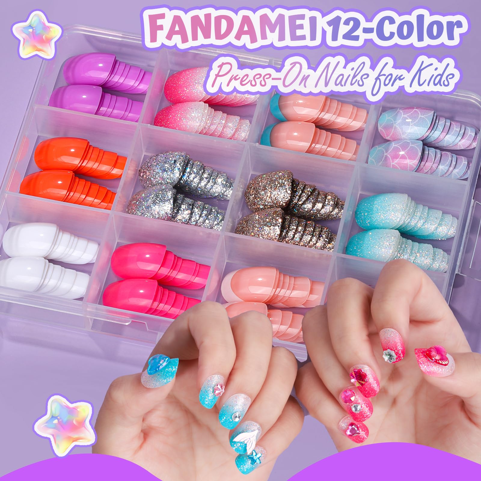 FANDAMEI nail sticker sheets feature flowers, fruits and hearts for creative accents