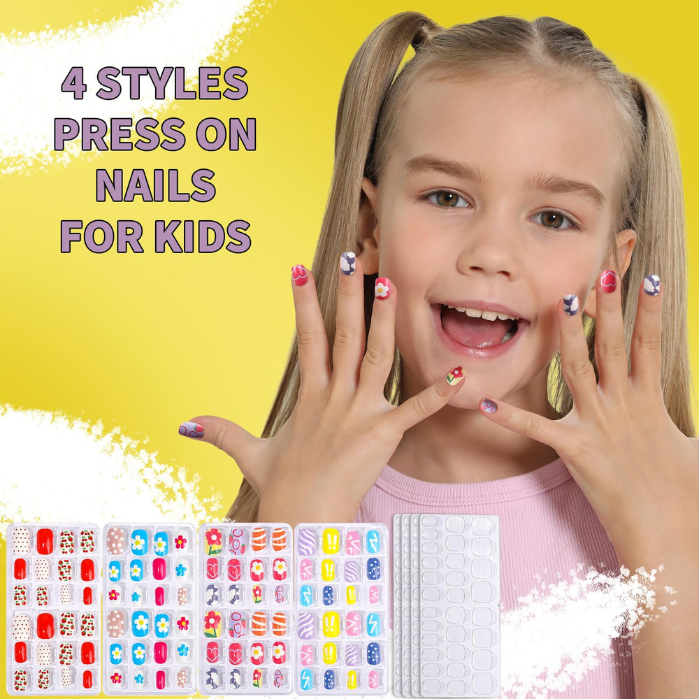 FANDAMEI candy color peelable nail polish bottles for easy cleanup after play.