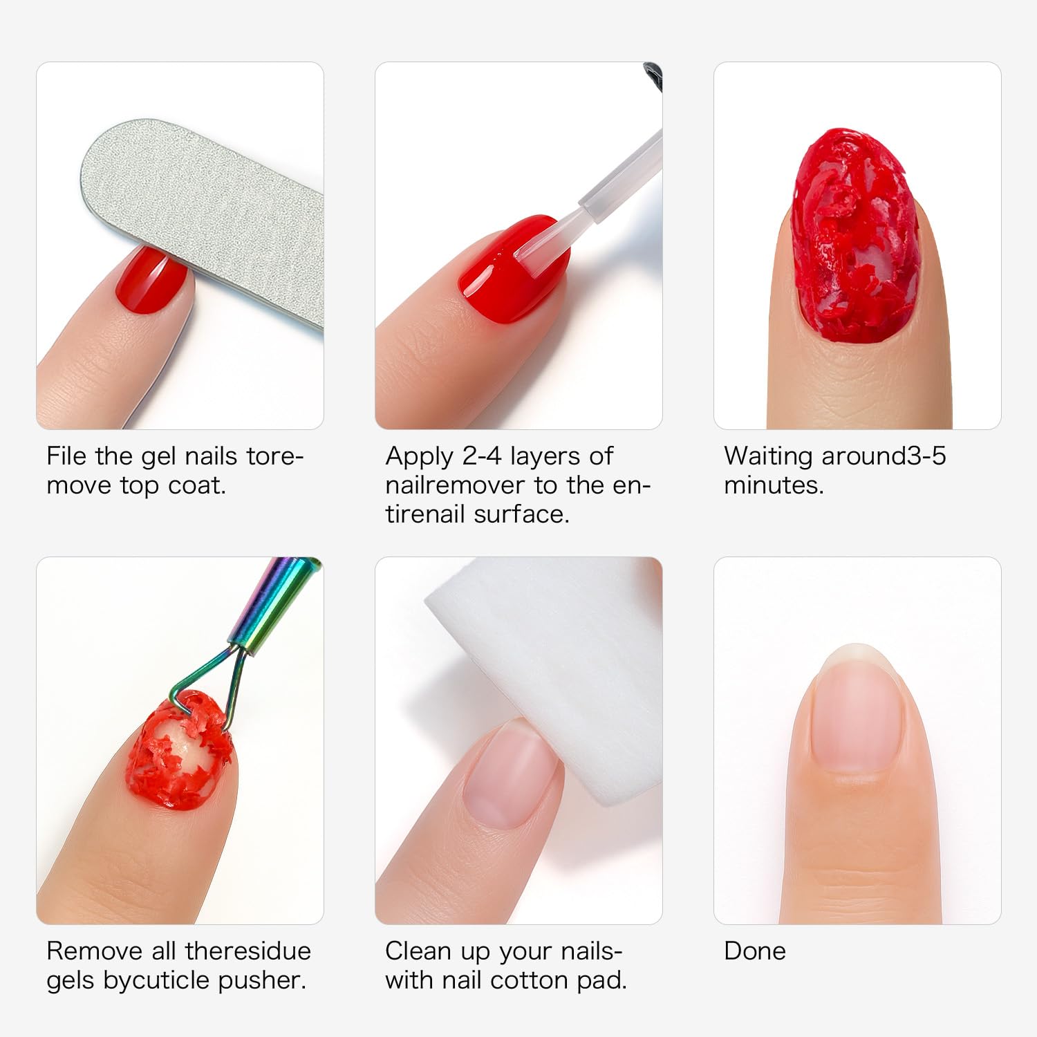 Fanisn removal demo shows gel polish lifting in minutes.
