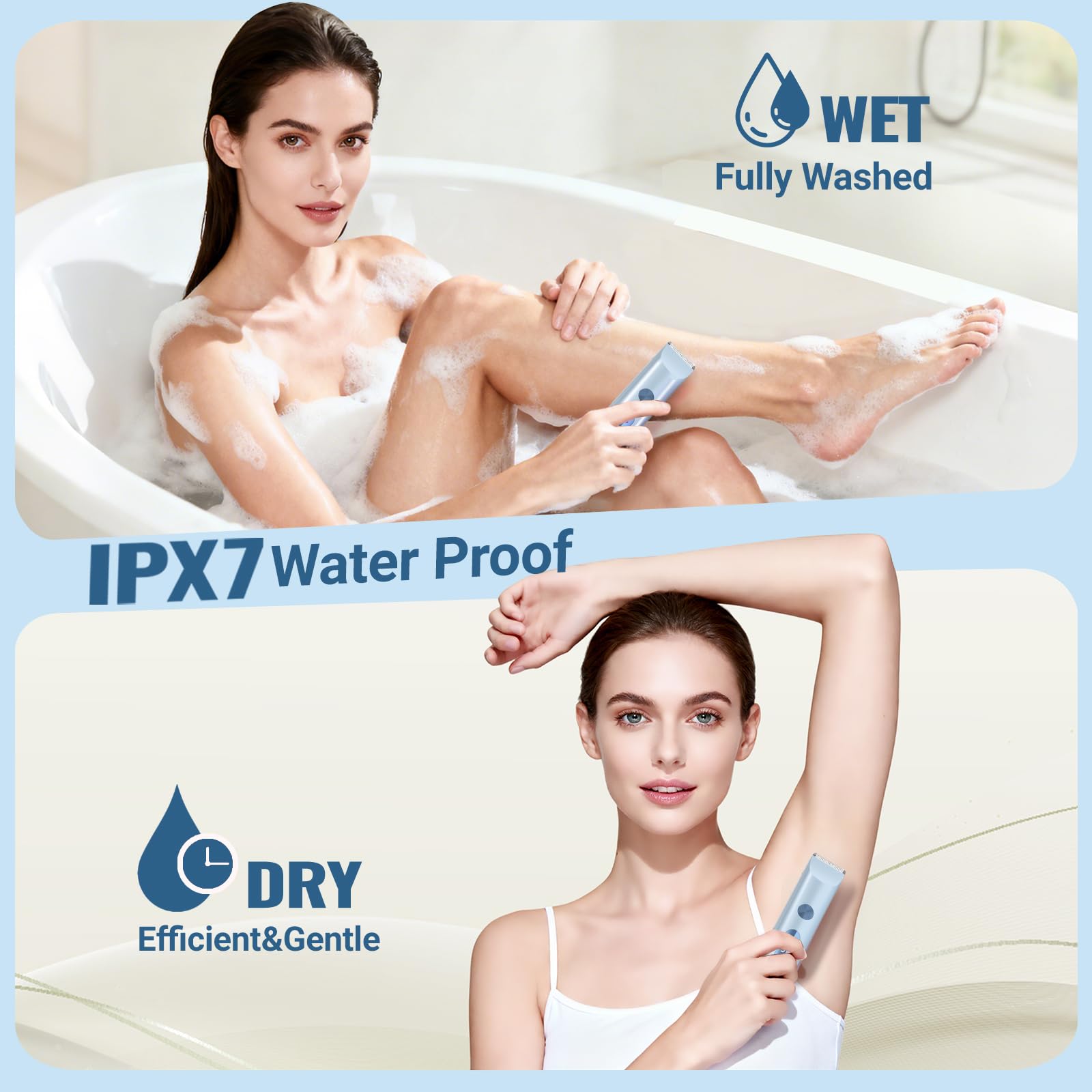FANKRUAI bikini trimmer battery life 90 minutes showing long-lasting power.