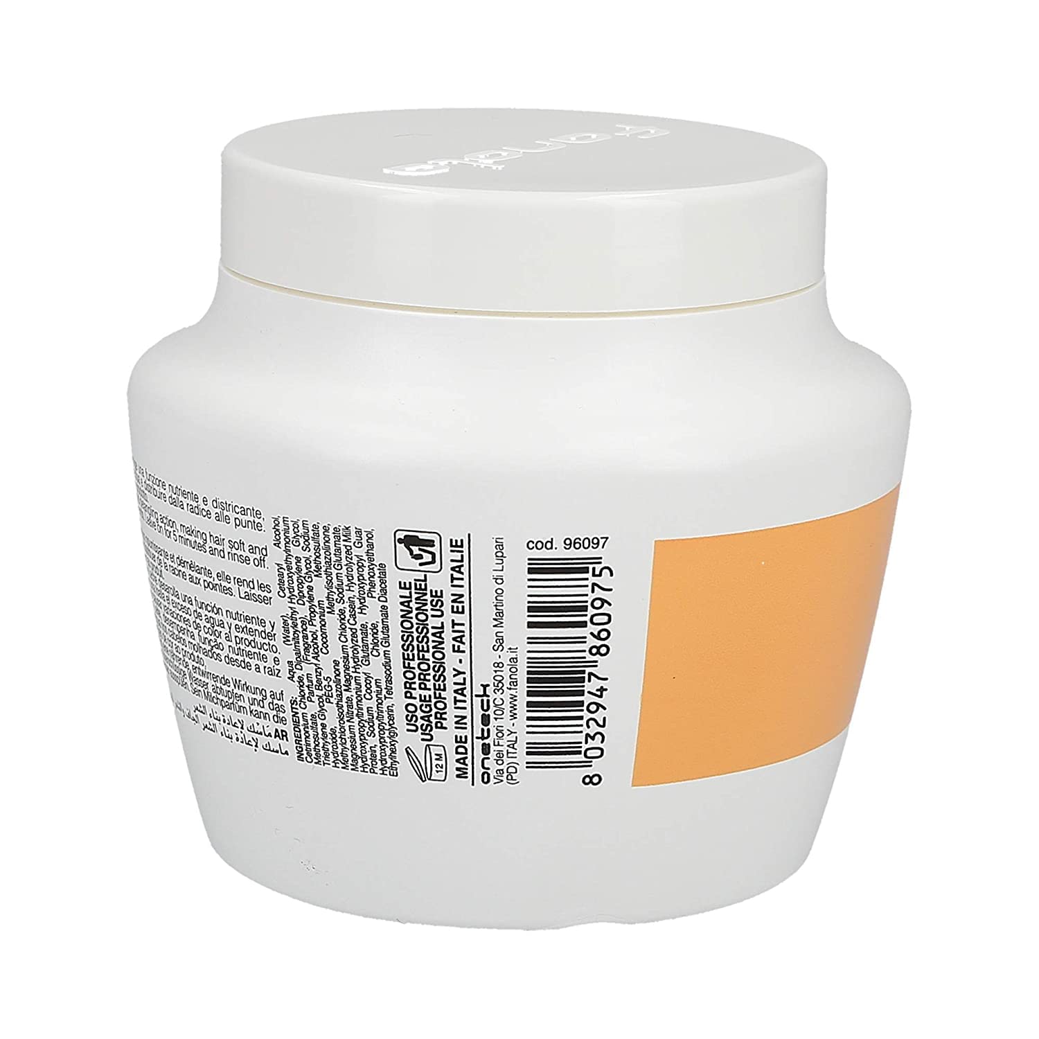 Fanola dry frizzy hair smoothing result image implies improved manageability.