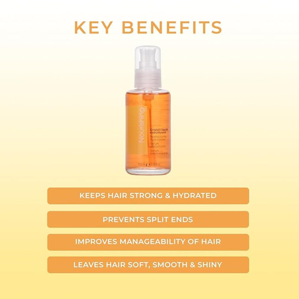 Fanola liquid crystals serum drop demonstrates easy application and lightweight nourishment.