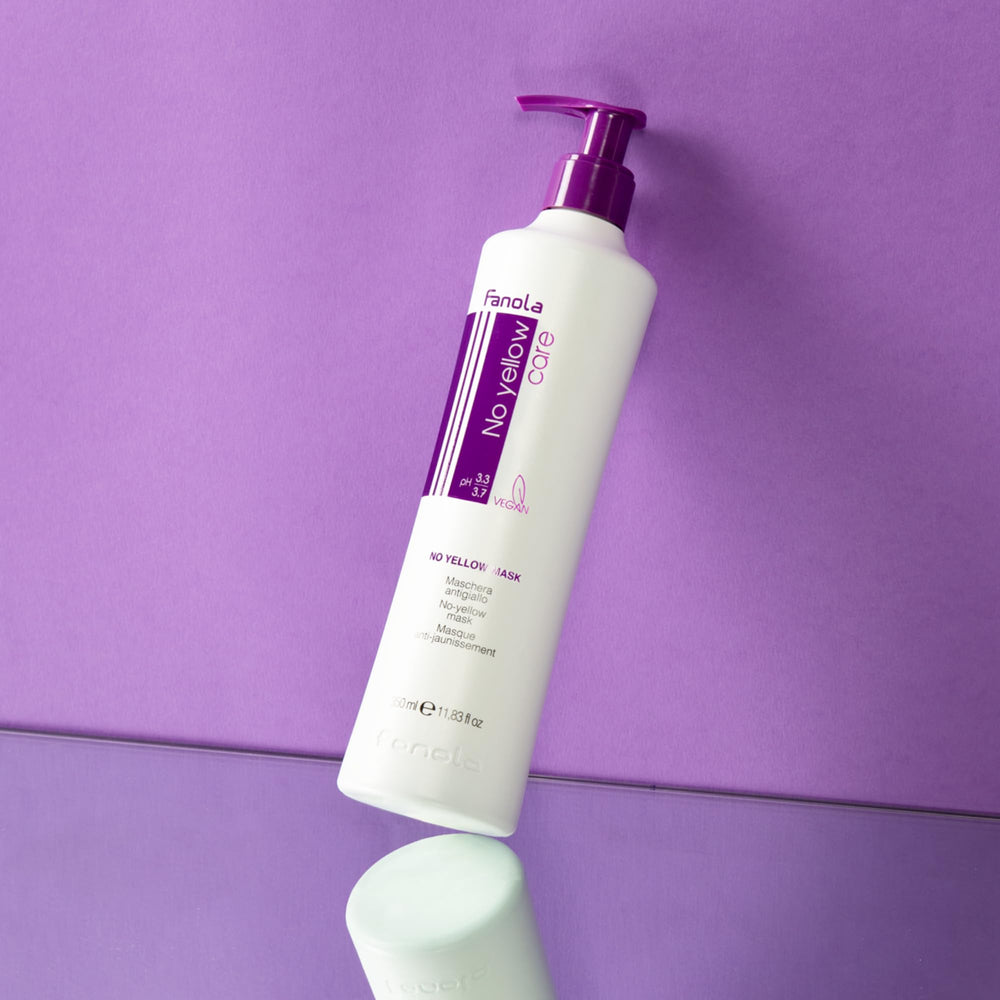 Fanola No Yellow Mask demonstrates acidic pH sealing the hair cuticle.