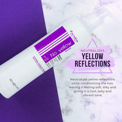 Fanola No Yellow Mask on towel-dried hair mid-application showing even coverage