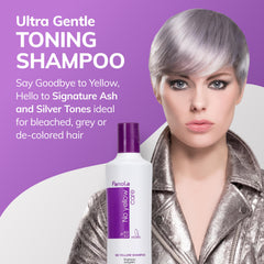 Fanola No Yellow on blonde hair with enhanced shine and smoothness