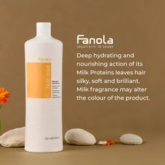 Fanola Restructuring Shampoo pump-dispense shows easy, mess-free daily application.