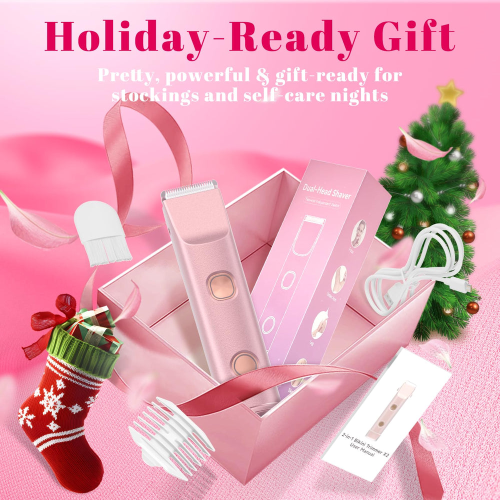 Fanovae bikini trimmer cleaning brush included for easy maintenance.