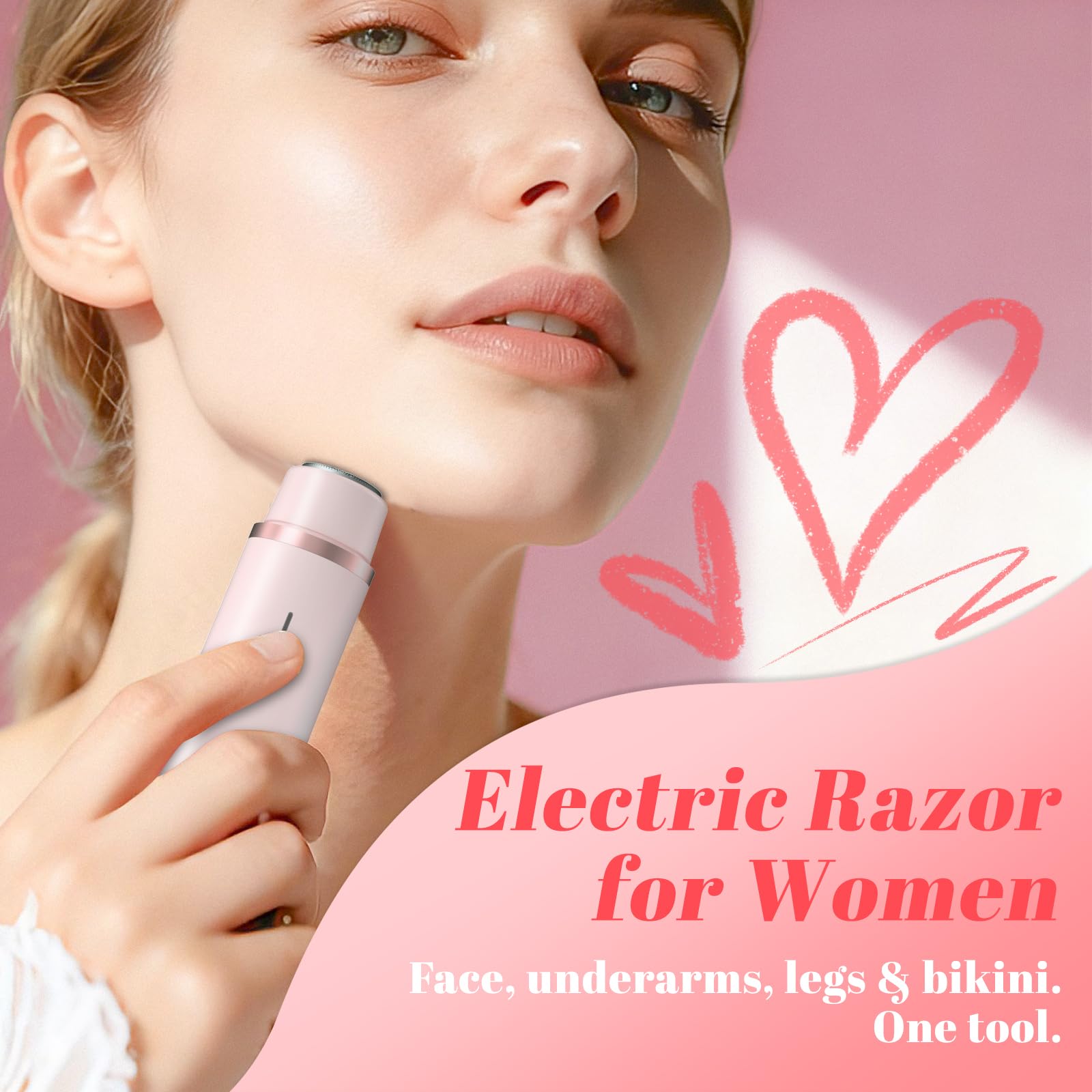 Fanovae bikini trimmer Petal Pink waterproof design for shower trimming