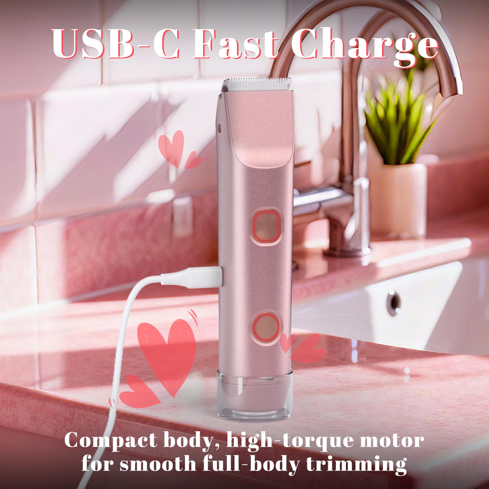 Fanovae bikini trimmer rose-gold packaging emphasizing stylish design.