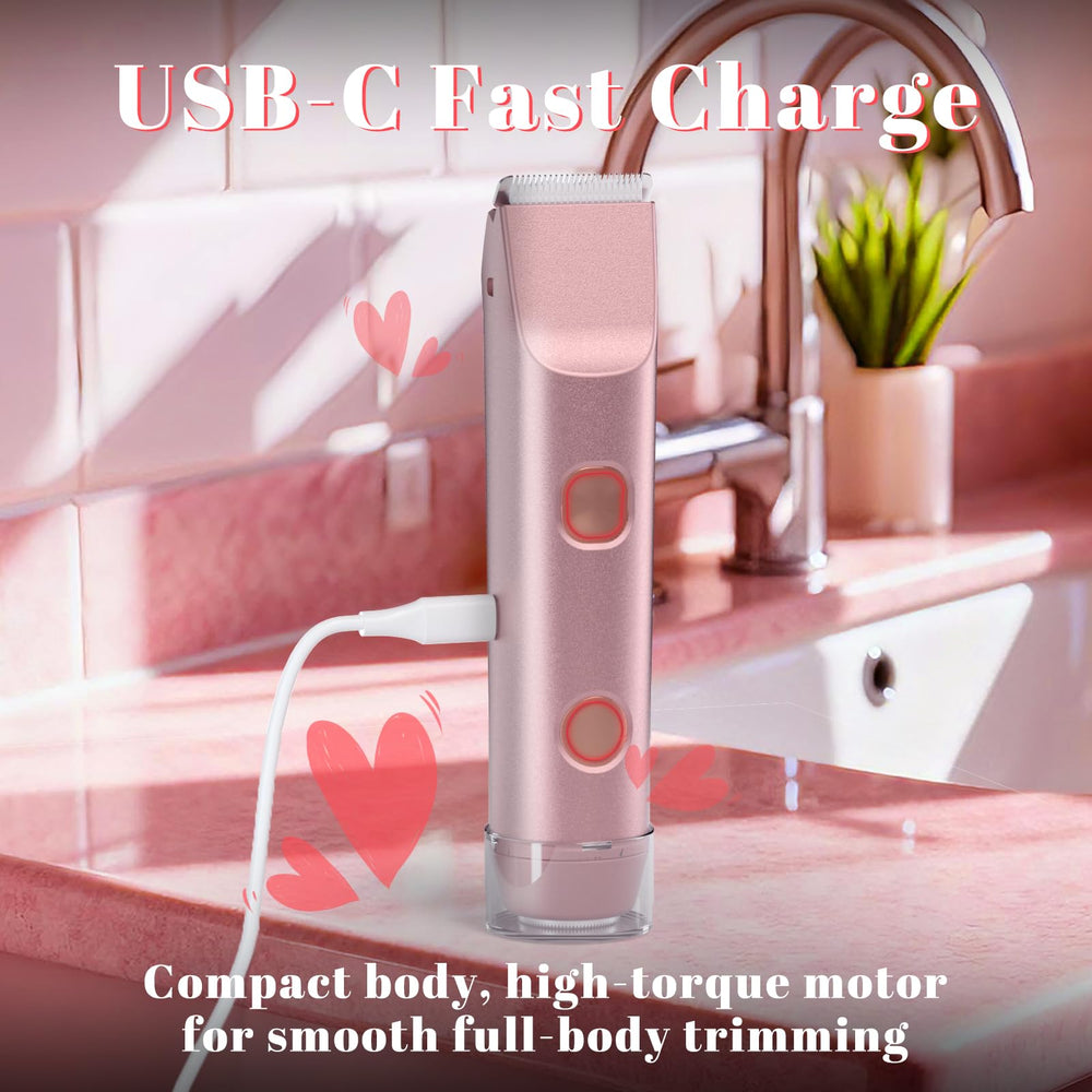 Fanovae bikini trimmer rose-gold packaging emphasizing stylish design.