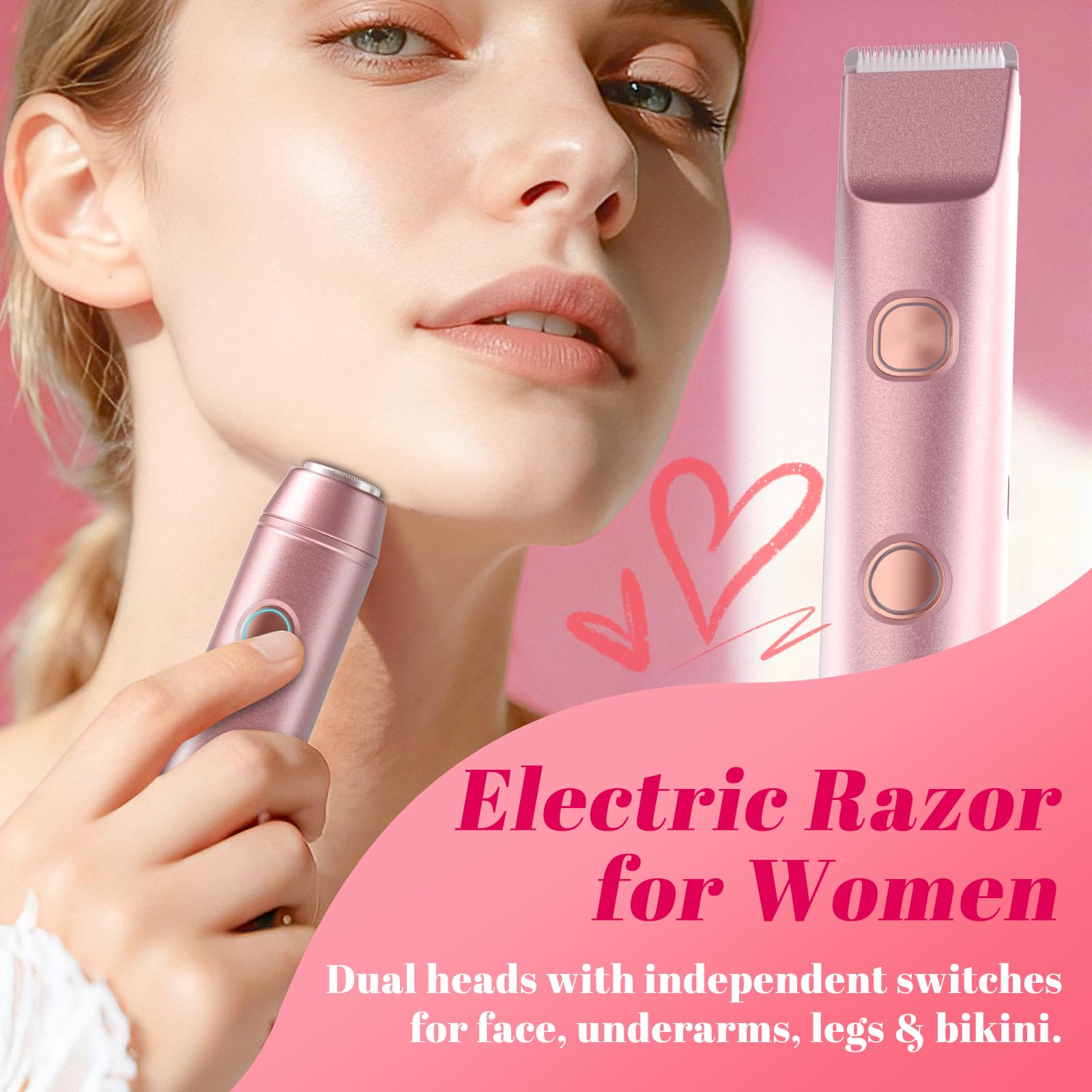 Fanovae bikini trimmer in shower-use setup for quick cleanup after shower.