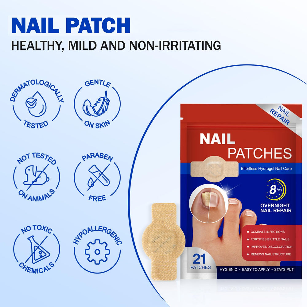 Fanshi Nail Patches close-up shows breathable fabric and gentle formula