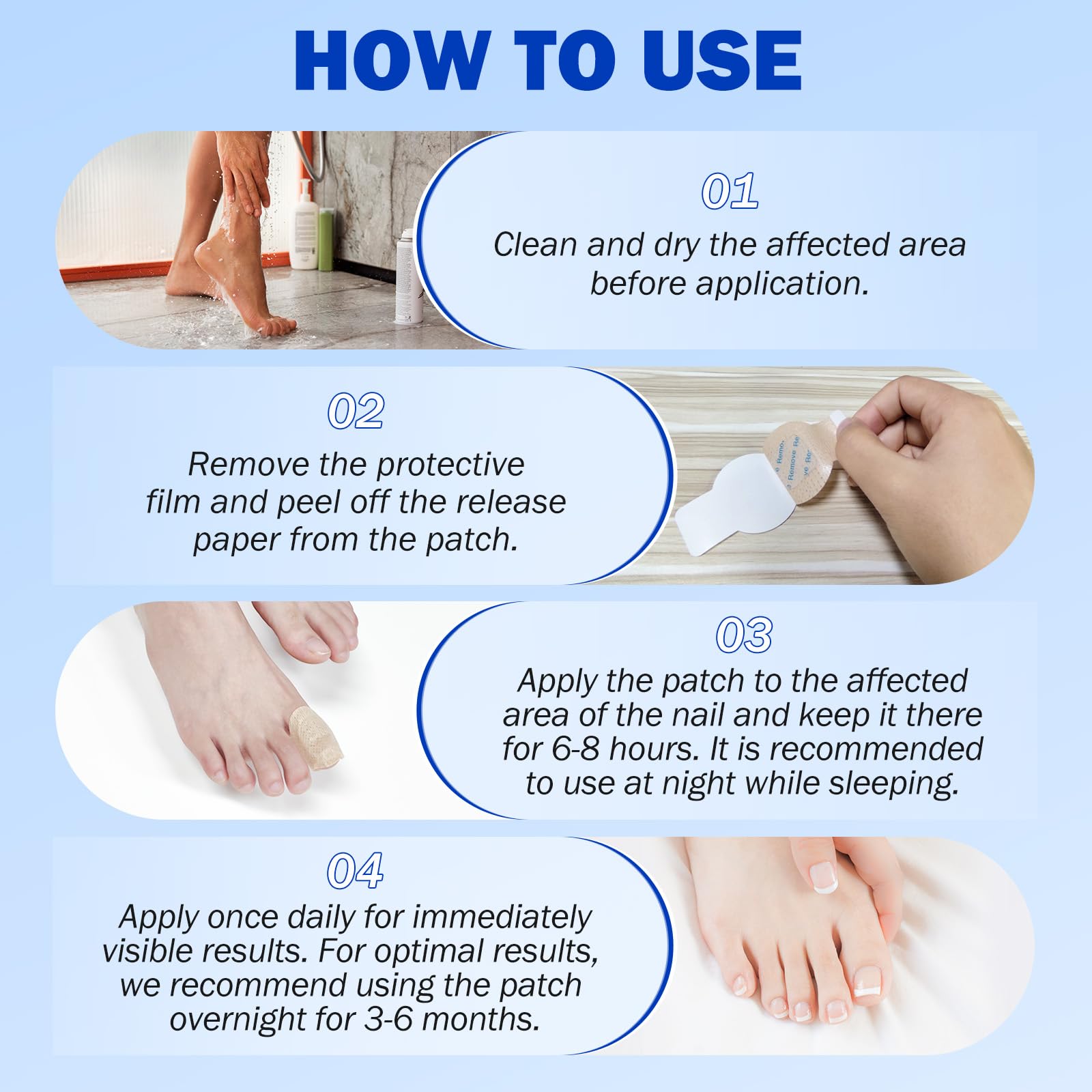 Fanshi Nail Patches detail demonstrating hydrogel patch on nail