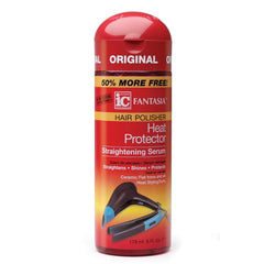 Fantasia High Potency IC Heat Protector bottle-pump demonstrates easy application for heat protection.