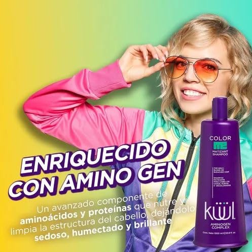 Fantasy Nails Kuul Color Me Matizant Shampoo bottle-application demonstrates easy everyday use.