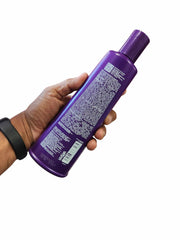 Fantasy Nails Kuul Color Me Matizant Shampoo purple lather emphasizes color enhancement for bleached hair.