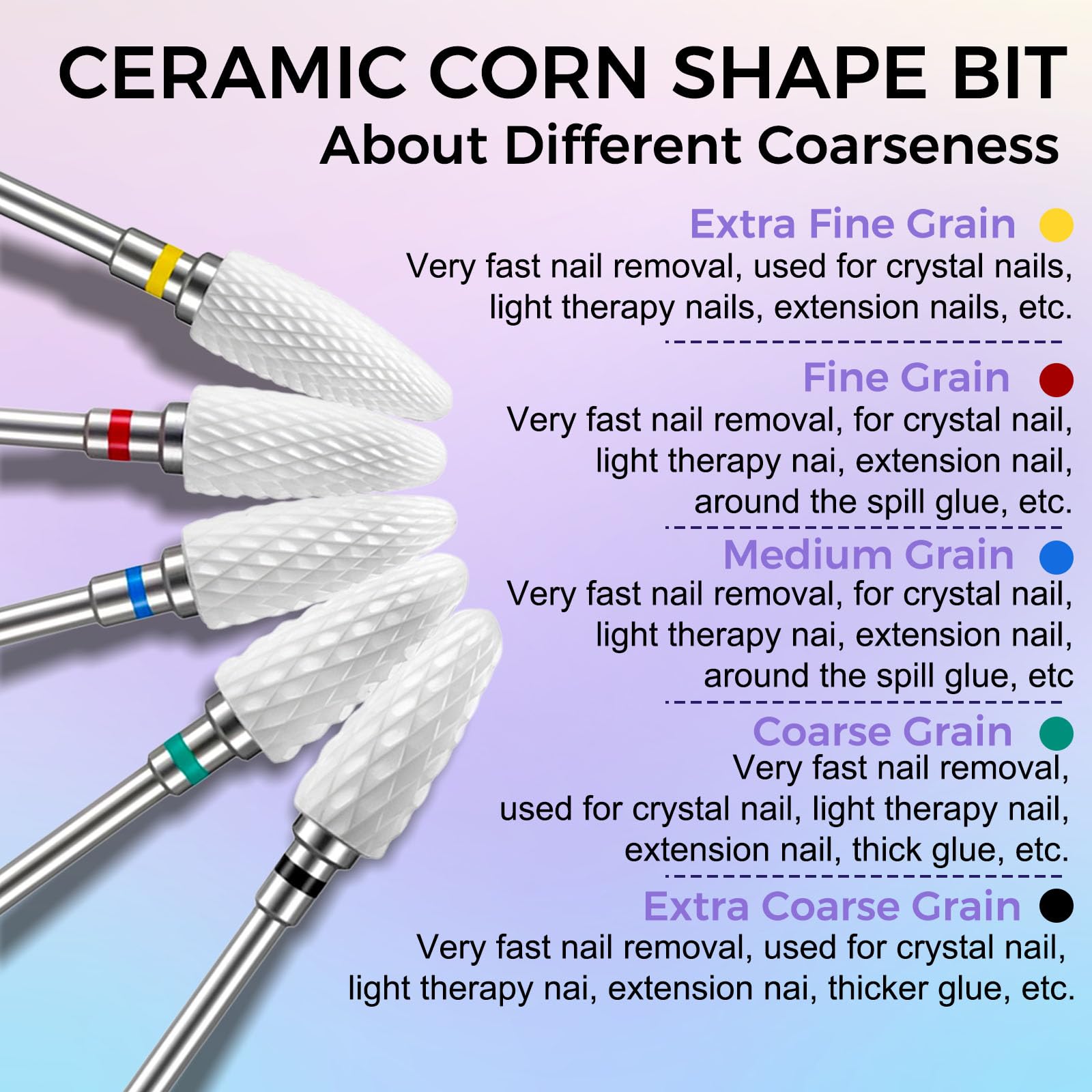 FANTEXY 3/32in shank bits compatible with most professional nail drills