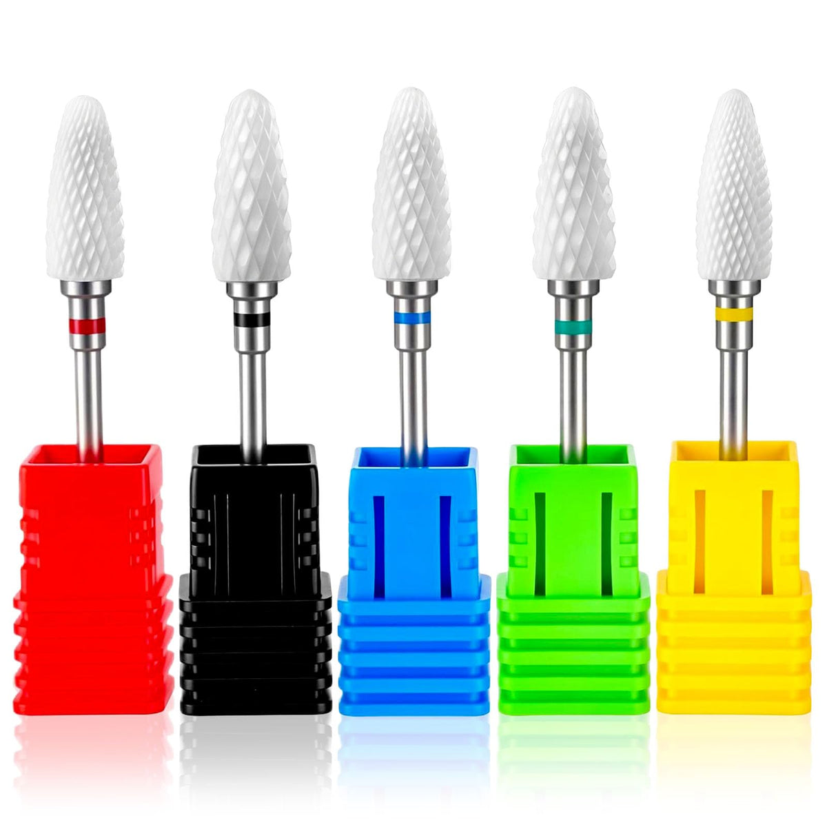 FANTEXY ceramic corn-shape drill bits set for precise gel removal with minimal heat