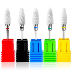 FANTEXY ceramic corn-shape drill bits set for precise gel removal with minimal heat