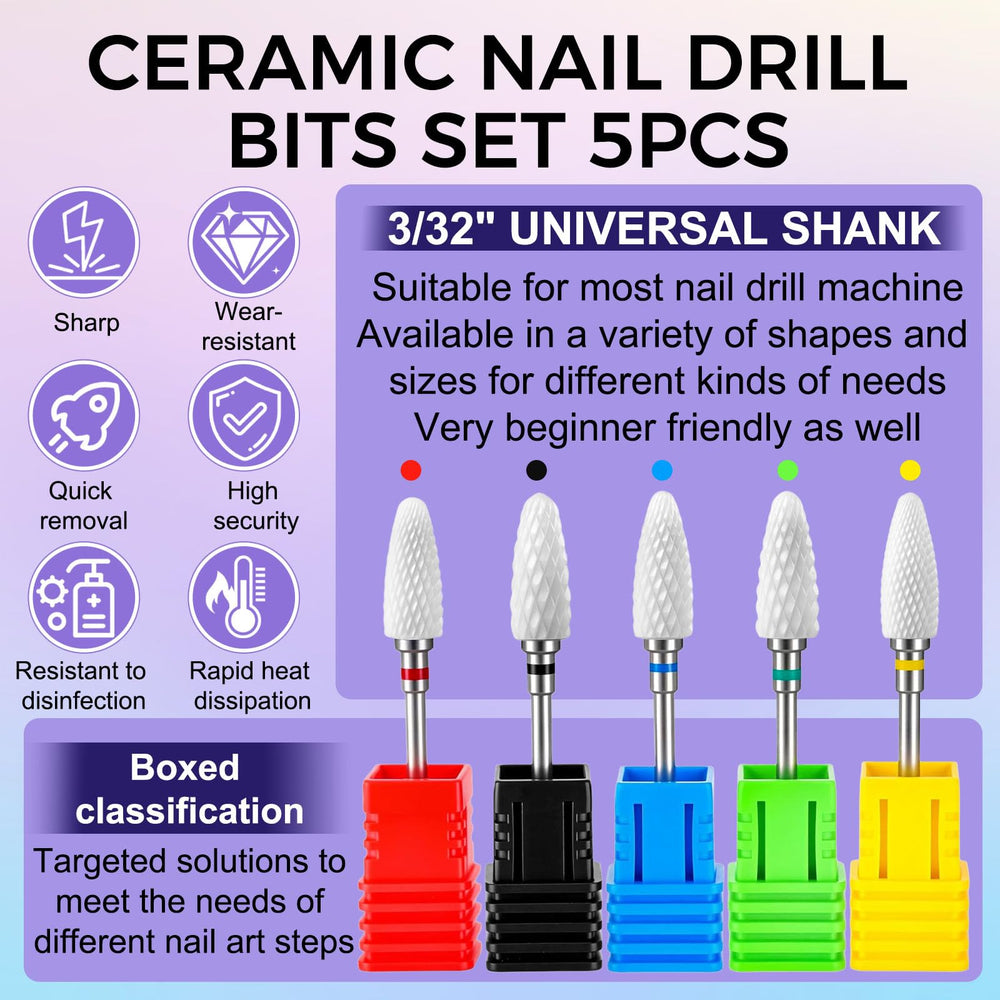 FANTEXY extrafine ceramic bit enables gentle cuticle smoothing and prep