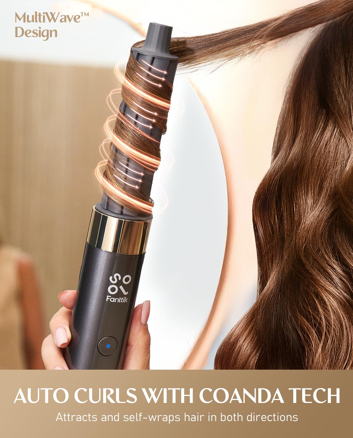Fanttik Solo AirWave 6-in-1 attachments enable curling, smoothing, and volumizing looks.