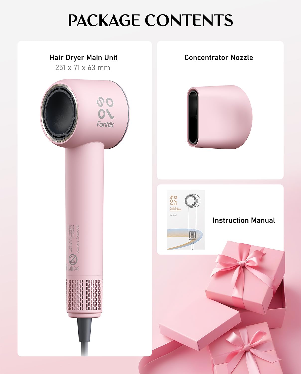 Fanttik Solo SonicDry H10 PRO magnetic filter prevents hair pulling.