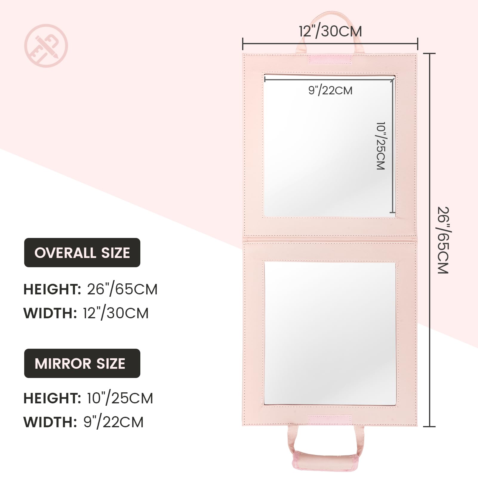 Fanwoli dance bag garment rack mirror with HD reflection for quick costume checks.