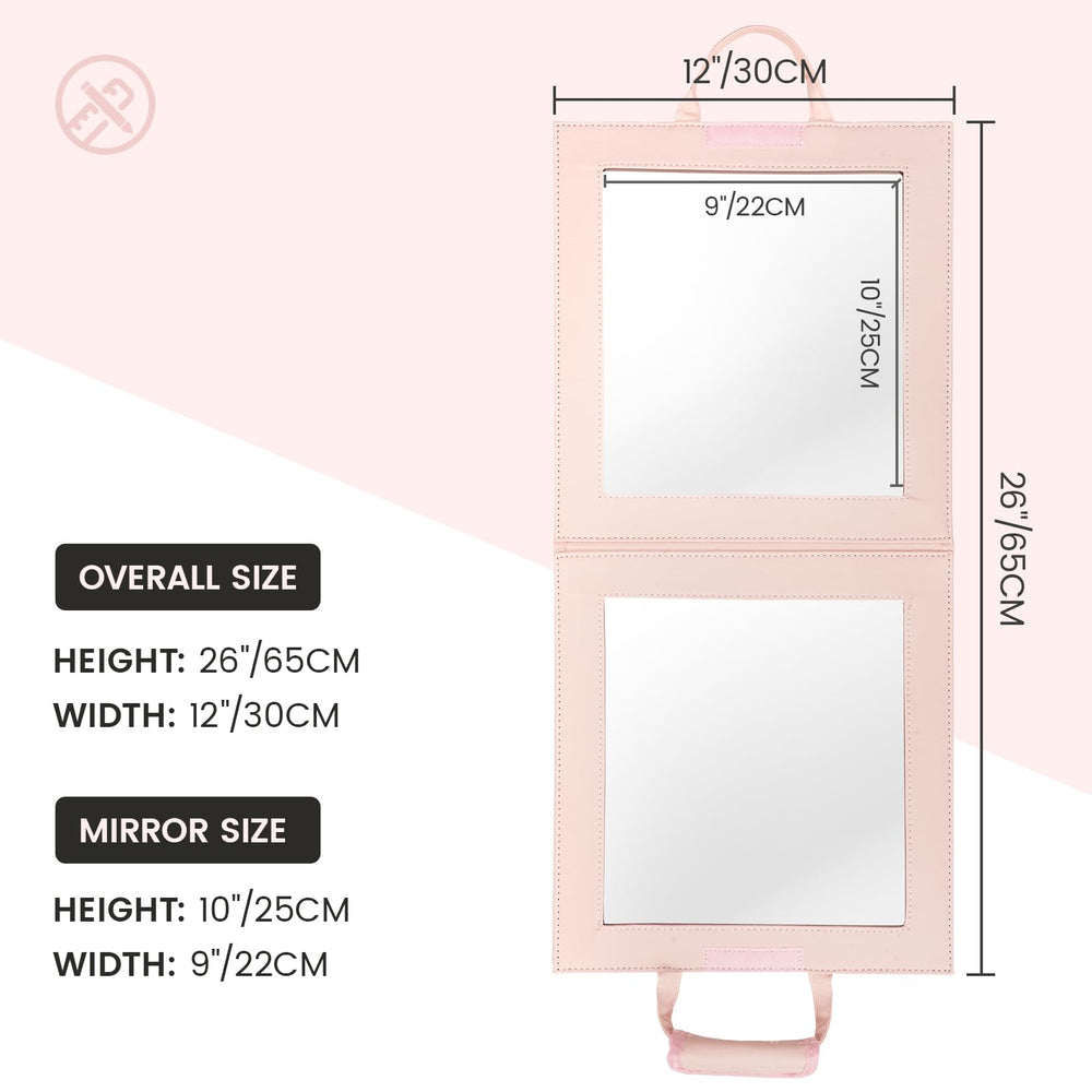 Fanwoli dance bag garment rack mirror with HD reflection for quick costume checks.
