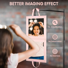 Fanwoli full-length portable mirror folds for easy transport and storage.